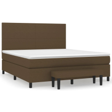 vidaXL sötétbarna szövet rugós ágy matraccal 160 x 200 cm (3136448) ágy és ágykellék