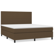 vidaXL sötétbarna szövet rugós ágy matraccal 160 x 200 cm (3141628) ágy és ágykellék
