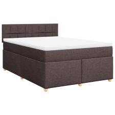 vidaXL sötétbarna szövet rugós ágy matraccal 160 x 200 cm (3286734) ágy és ágykellék
