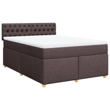 vidaXL sötétbarna szövet rugós ágy matraccal 160 x 200 cm (3286741) ágy és ágykellék