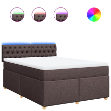 vidaXL sötétbarna szövet rugós ágy matraccal 160 x 200 cm (3289041) ágy és ágykellék