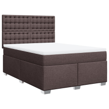 vidaXL sötétbarna szövet rugós ágy matraccal 160 x 200 cm (3290556) ágy és ágykellék