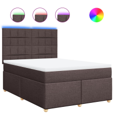 vidaXL sötétbarna szövet rugós ágy matraccal 160 x 200 cm (3293634) ágy és ágykellék