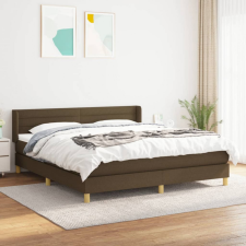 vidaXL Sötétbarna szövet rugós ágy matraccal 180 x 200 cm ágy és ágykellék