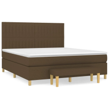 vidaXL sötétbarna szövet rugós ágy matraccal 180 x 200 cm (3137336) ágy és ágykellék
