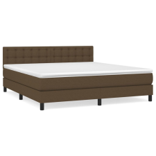 vidaXL sötétbarna szövet rugós ágy matraccal 180 x 200 cm (3140396) ágy és ágykellék