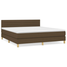 vidaXL sötétbarna szövet rugós ágy matraccal 180 x 200 cm (3140716) ágy és ágykellék