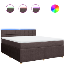 vidaXL sötétbarna szövet rugós ágy matraccal 180 x 200 cm (3289838) ágy és ágykellék