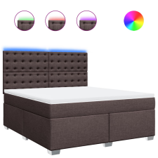 vidaXL sötétbarna szövet rugós ágy matraccal 180 x 200 cm (3292884) ágy és ágykellék