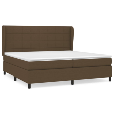 vidaXL sötétbarna szövet rugós ágy matraccal 200 x 200 cm (3127992) ágy és ágykellék