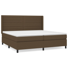 vidaXL sötétbarna szövet rugós ágy matraccal 200 x 200 cm (3131540) ágy és ágykellék