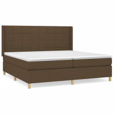 vidaXL sötétbarna szövet rugós ágy matraccal 200 x 200 cm (3132020) ágy és ágykellék