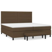 vidaXL sötétbarna szövet rugós ágy matraccal 200 x 200 cm (3136704) ágy és ágykellék