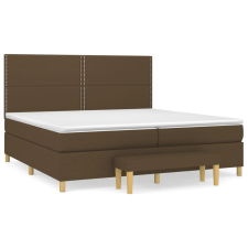 vidaXL sötétbarna szövet rugós ágy matraccal 200 x 200 cm (3137104) ágy és ágykellék