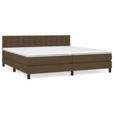 vidaXL sötétbarna szövet rugós ágy matraccal 200 x 200 cm (3140404) ágy és ágykellék