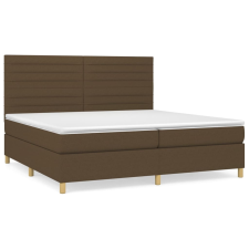 vidaXL sötétbarna szövet rugós ágy matraccal 200 x 200 cm (3142444) ágy és ágykellék