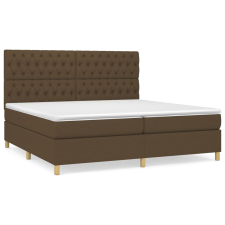 vidaXL sötétbarna szövet rugós ágy matraccal 200 x 200 cm (3142604) ágy és ágykellék