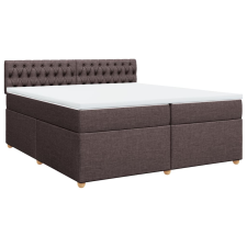 vidaXL sötétbarna szövet rugós ágy matraccal 200 x 200 cm (3286797) ágy és ágykellék