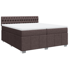 vidaXL sötétbarna szövet rugós ágy matraccal 200 x 200 cm (3287185) ágy és ágykellék