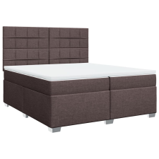 vidaXL sötétbarna szövet rugós ágy matraccal 200 x 200 cm (3290598) ágy és ágykellék