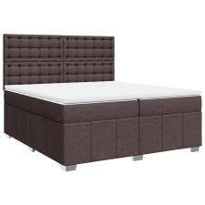 vidaXL sötétbarna szövet rugós ágy matraccal 200 x 200 cm (3291792) ágy és ágykellék