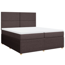 vidaXL sötétbarna szövet rugós ágy matraccal 200 x 200 cm (3292159) ágy és ágykellék