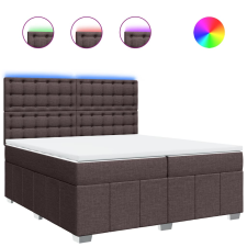 vidaXL sötétbarna szövet rugós ágy matraccal 200 x 200 cm (3294092) ágy és ágykellék