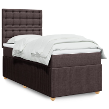 vidaXL sötétbarna szövet rugós ágy matraccal 80 x 200 cm ágy és ágykellék