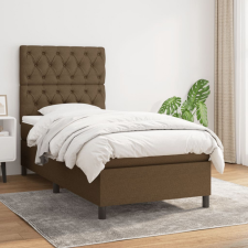 vidaXL sötétbarna szövet rugós ágy matraccal 80 x 200 cm ágy és ágykellék