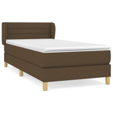 vidaXL sötétbarna szövet rugós ágy matraccal 80 x 200 cm (3126840) ágy és ágykellék