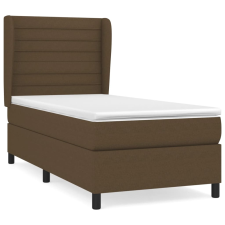 vidaXL sötétbarna szövet rugós ágy matraccal 80 x 200 cm (3128000) ágy és ágykellék