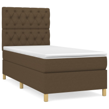 vidaXL sötétbarna szövet rugós ágy matraccal 80 x 200 cm (3142532) ágy és ágykellék
