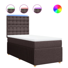 vidaXL sötétbarna szövet rugós ágy matraccal 80 x 200 cm (3294200) ágy és ágykellék