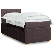 vidaXL sötétbarna szövet rugós ágy matraccal 90 x 190 cm ágy és ágykellék