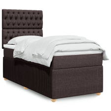 vidaXL sötétbarna szövet rugós ágy matraccal 90 x 190 cm ágy és ágykellék