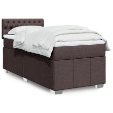 vidaXL sötétbarna szövet rugós ágy matraccal 90 x 190 cm ágy és ágykellék