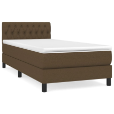 vidaXL sötétbarna szövet rugós ágy matraccal 90 x 190 cm (3140260) ágy és ágykellék