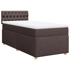 vidaXL sötétbarna szövet rugós ágy matraccal 90 x 190 cm (3286545) ágy és ágykellék
