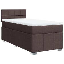 vidaXL sötétbarna szövet rugós ágy matraccal 90 x 190 cm (3286926) ágy és ágykellék