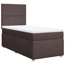 vidaXL sötétbarna szövet rugós ágy matraccal 90 x 190 cm (3291131) ágy és ágykellék