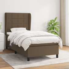 vidaXL sötétbarna szövet rugós ágy matraccal 90 x 200 cm ágy és ágykellék