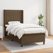 vidaXL sötétbarna szövet rugós ágy matraccal 90 x 200 cm ágy és ágykellék
