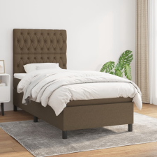 vidaXL sötétbarna szövet rugós ágy matraccal 90 x 200 cm ágy és ágykellék