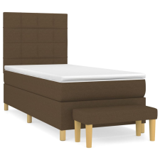 vidaXL sötétbarna szövet rugós ágy matraccal 90 x 200 cm ágy és ágykellék