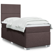 vidaXL sötétbarna szövet rugós ágy matraccal 90 x 200 cm ágy és ágykellék