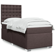 vidaXL sötétbarna szövet rugós ágy matraccal 90 x 200 cm ágy és ágykellék