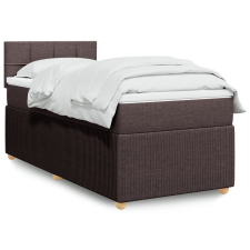 vidaXL sötétbarna szövet rugós ágy matraccal 90 x 200 cm ágy és ágykellék