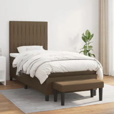 vidaXL sötétbarna szövet rugós ágy matraccal 90 x 200 cm ágy és ágykellék