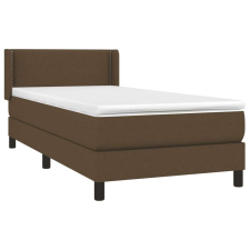 vidaXL Sötétbarna szövet rugós ágy matraccal 90 x 200 cm ágy és ágykellék