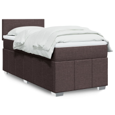 vidaXL sötétbarna szövet rugós ágy matraccal 90 x 200 cm ágy és ágykellék